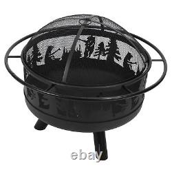 Brasero de jardin en métal pour barbecue, chauffage/refroidissement en plein air