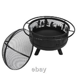 Brasero de jardin en métal pour barbecue, chauffage/refroidissement en plein air