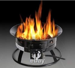 Brasier de feu à gaz extérieur KAV portable avec tuyau, roches de lave et base