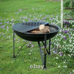 Brasier en acier de 60 cm avec grille de barbecue GRATUITE