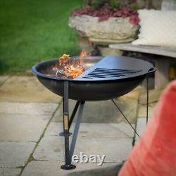 Brasier en acier de 60 cm avec grille de barbecue GRATUITE