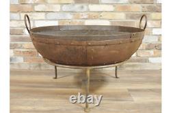 Brûleur de bois pour barbecue XL Kadai Fire Pit dans le jardin de 80cm