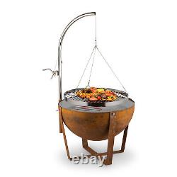 Brûleur de jardin de terrasse chauffant pour barbecue en fosse en acier de 60 cm