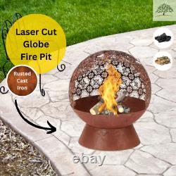 Brûleur de rondins de jardin extérieur en bronze avec bol chauffant au feu de camp