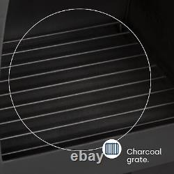 Cheminée Brasero Chauffage de terrasse Barbecue de jardin Extérieur en acier noir Rangement de bûches