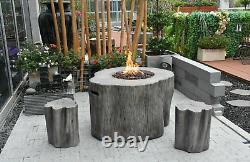 Éléments Table de feu au propane en béton gris pour jardin extérieur