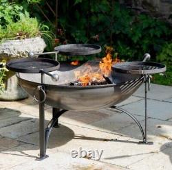 Firepits UK PLAIN JANE 90cm avec support de barbecue pivotant