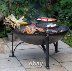 Firepits UK PLAIN JANE 90cm avec support de barbecue pivotant