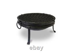 Foyer de feu Asha de 80 cm avec support bas et grille