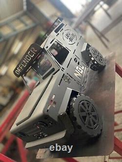 Foyer de feu Defender sur mesure Land Rover CNC FABRIQUÉ SUR COMMANDE en tôle d'acier brut de 2-3 mm