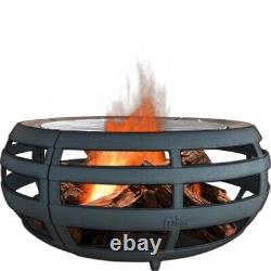 Foyer de feu rond avec gril BBQ, chauffage de jardin extérieur, grand brasier de patio de 650mm