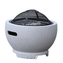 Foyer de jardin extérieur Blazepot avec grille de cuisson en acier inoxydable