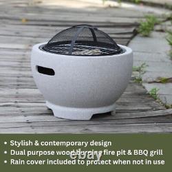 Foyer de jardin extérieur Blazepot avec grille de cuisson en acier inoxydable