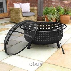 Foyers extérieurs de luxe tissés Harrier 42 pouces avec grill barbecue et housses améliorés