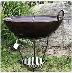 Grand Kadai en fonte pour feu / barbecue de 60cm de diamètre