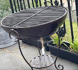 Grand Kadai en fonte pour feu / barbecue de 60cm de diamètre