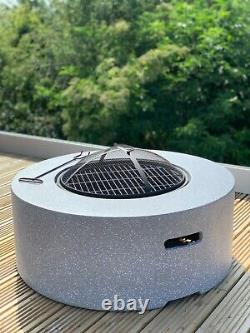 Grand brasero GSD en faux béton MgO avec grille de barbecue pour jardin/patio ! 3 Styles