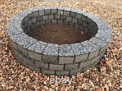 Kit de brique pour fosse à feu de 80 cm en béton pour cheminée extérieure DIY, poêle à bois de jardin et chauffage barbecue.