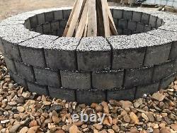 Kit de brique pour fosse à feu de 80 cm en béton pour cheminée extérieure DIY, poêle à bois de jardin et chauffage barbecue.