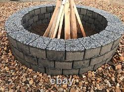 Kit de brique pour fosse à feu de 80 cm en béton pour cheminée extérieure DIY, poêle à bois de jardin et chauffage barbecue.