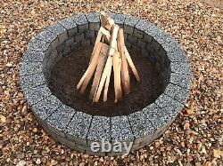 Kit de brique pour fosse à feu de 80 cm en béton pour cheminée extérieure DIY, poêle à bois de jardin et chauffage barbecue.