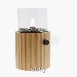 Lanterne de bambou pour chauffage extérieur, foyer à gaz pour le glamping, jardin en bois et verre CosiScoop