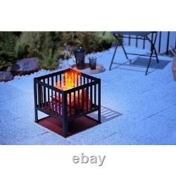 Panier de grill carré pour barbecue en plein air, brasero de jardin et patio extérieur de 40 cm