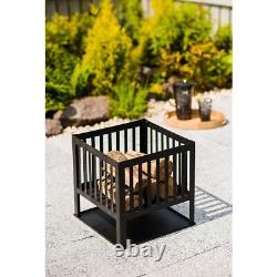 Panier de grill carré pour barbecue en plein air, brasero de jardin et patio extérieur de 40 cm