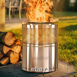 Pit de feu portable en acier inoxydable pour le jardin sans fumée