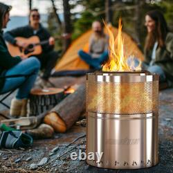 Pit de feu portable en acier inoxydable pour le jardin sans fumée