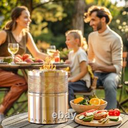 Pit de feu portable en acier inoxydable pour le jardin sans fumée