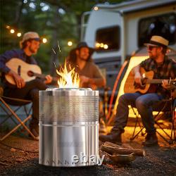 Pit de feu portable en acier inoxydable pour le jardin sans fumée