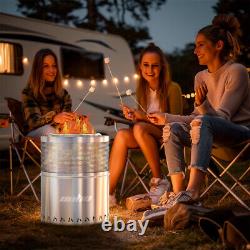 Pit de feu portable en acier inoxydable pour le jardin sans fumée