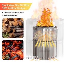 Pit de feu portable en acier inoxydable pour le jardin sans fumée