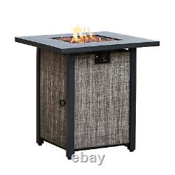 Table de chauffage de jardin au gaz avec roches de lave et housse