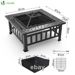 Table de foyer carrée VOUNOT Brasero de jardin Patio Chauffage extérieur pour le camping