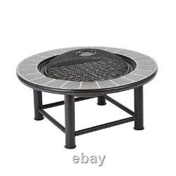 Table de foyer extérieur avec grille en maille pour brûleur de brasero et poêle de jardin chauffant le patio