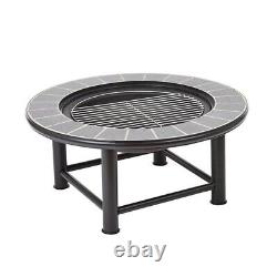 Table de foyer extérieur avec grille en maille pour brûleur de brasero et poêle de jardin chauffant le patio