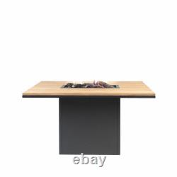 Table de jardin en bois avec chauffage extérieur et foyer pour 6 personnes