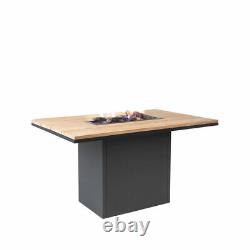 Table de jardin en bois avec chauffage extérieur et foyer pour 6 personnes