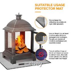 Tapis de protection résistant à la chaleur pour foyer extérieur BBQ sur terrasse ou patio, ignifuge.